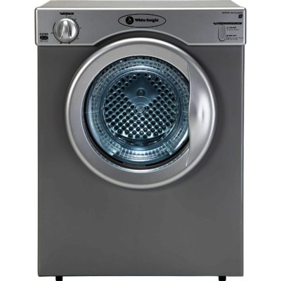 White Knight C37AS Compact 3kg Vented Tumble Dryer in Silver